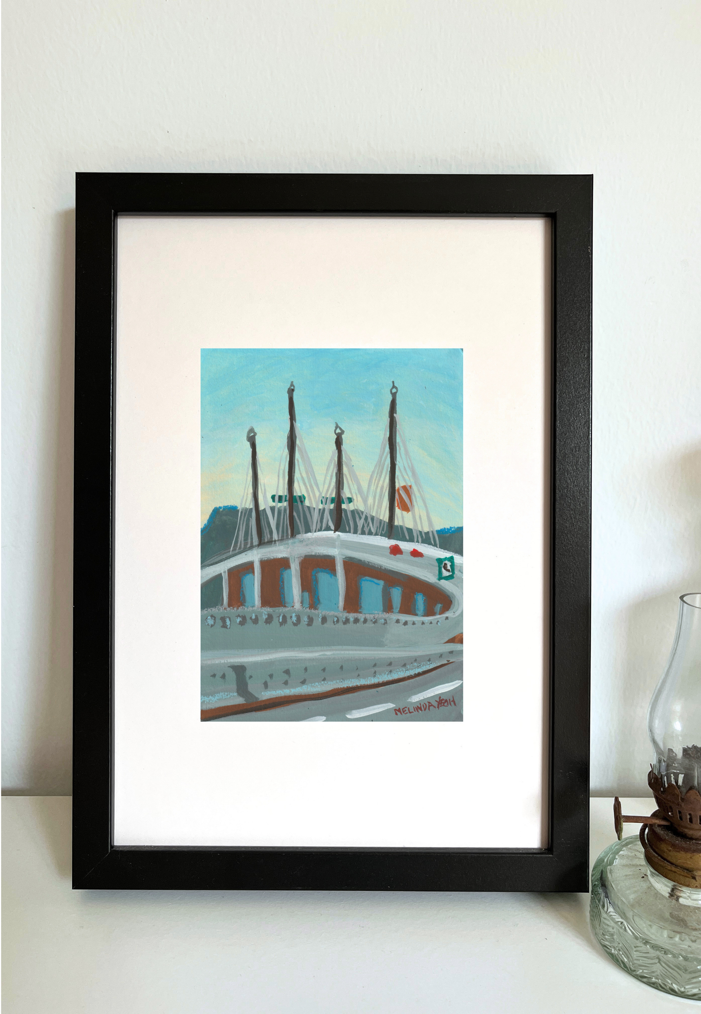 Framed painting of Penang Second Bridge
