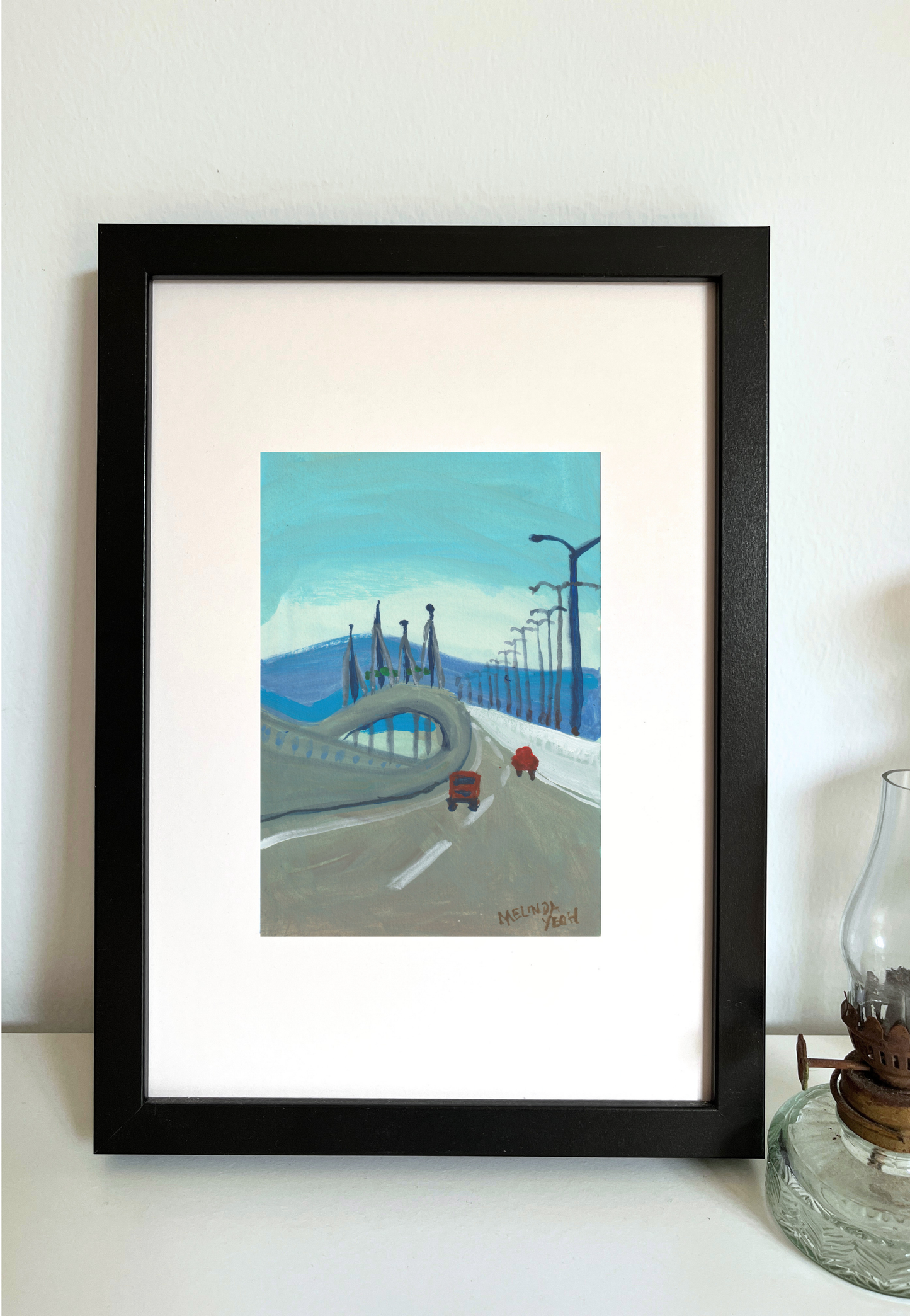Framed painting of a bridge scene, Penang Second Bridge