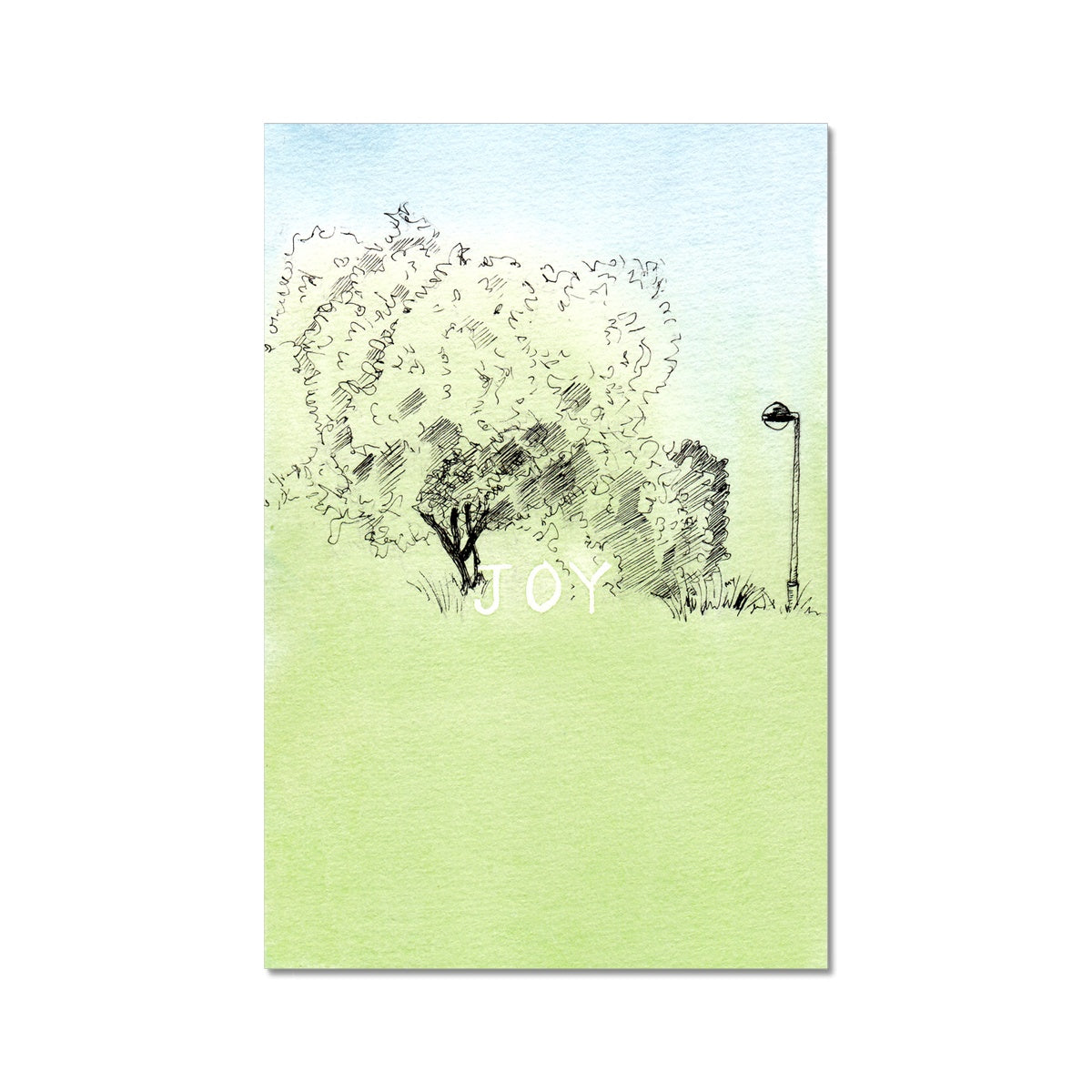 Image: Line drawing with watercolour of Parque da Cidade do Porto (Porto City Park)