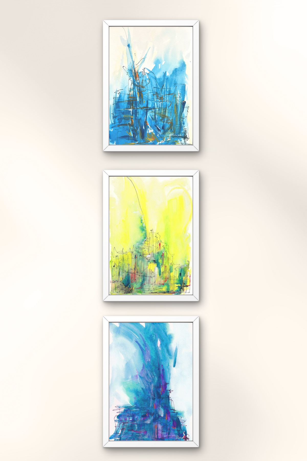 image: series of 3 abstract painting