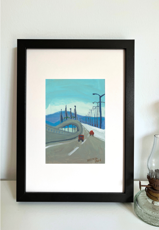 Framed painting of a bridge scene, Penang Second Bridge