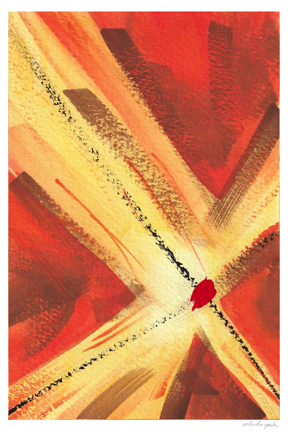 Orange abstract painting art print faith-themed