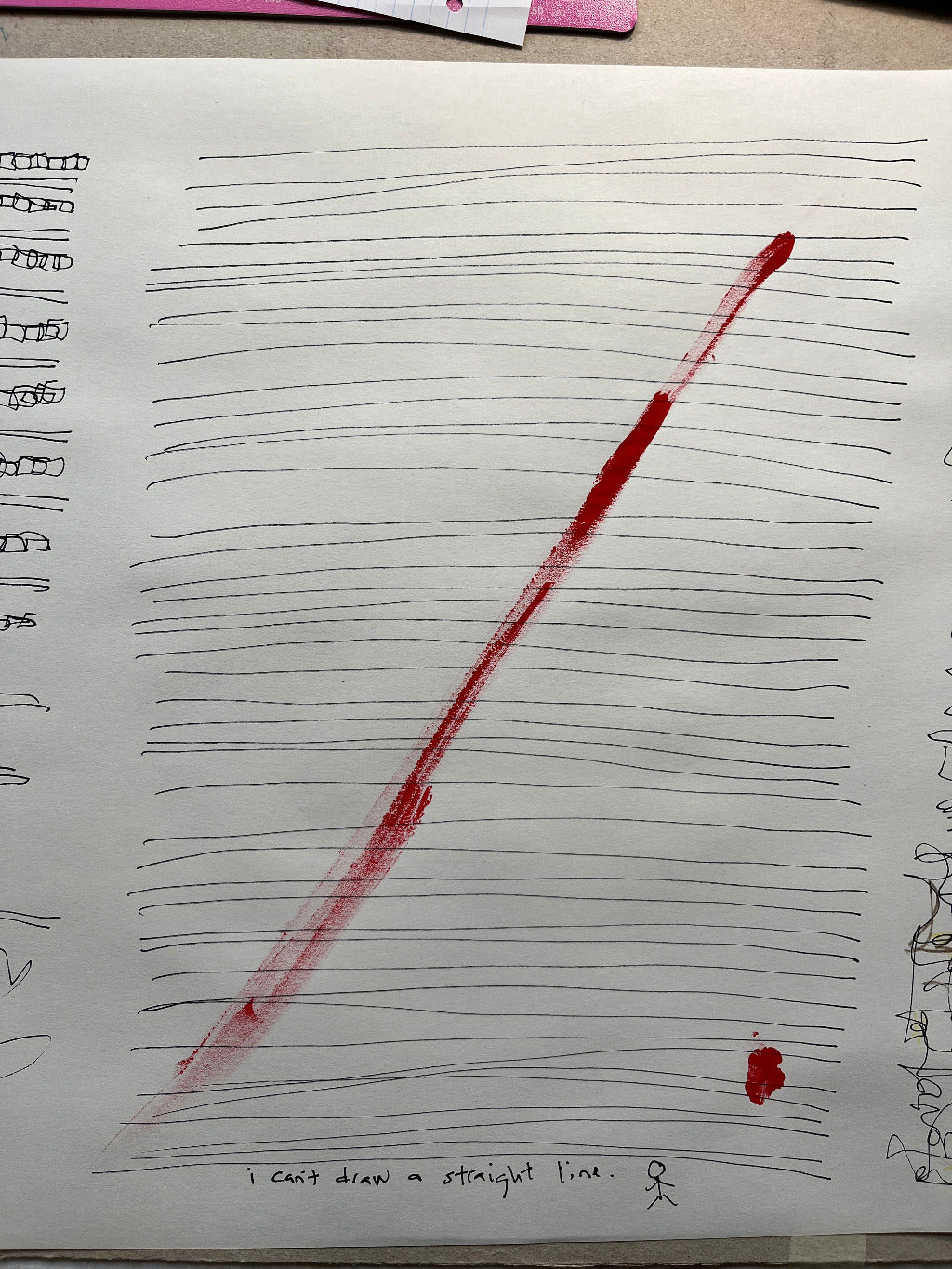 image: intuitive abstract art with pen lines and acrylic gouache marks by Melinda Yeoh Art