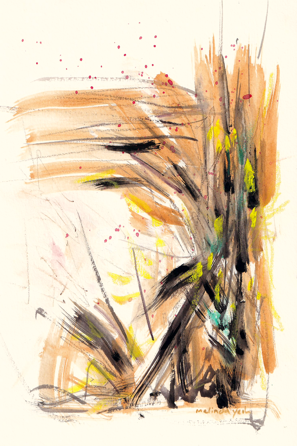 image: abstract painting autumn colours