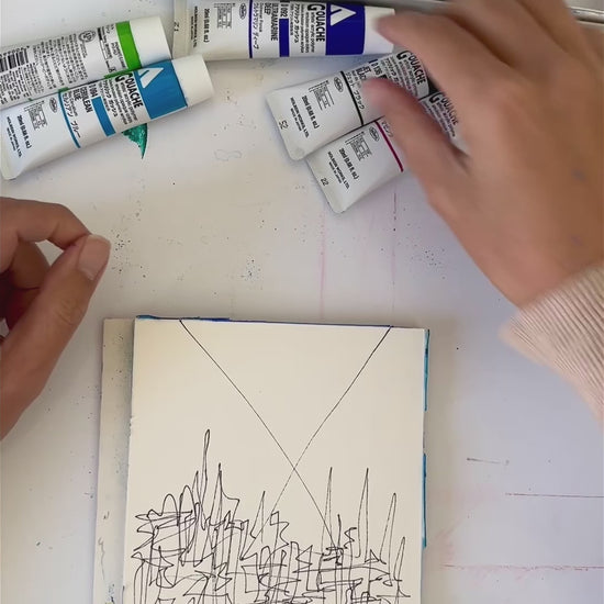 video of abstract painting creative process