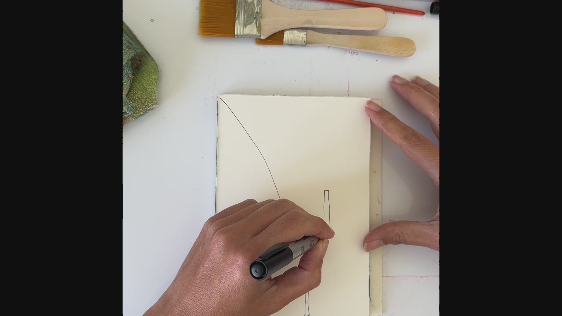 video: video of abstract painting creative process